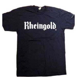 NEW! Retro Vintage Rheingold Beer Classic NY Navy Blue T-Shirt Men's Medium‎ NOS